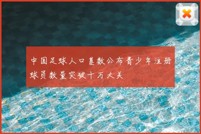 中国足球人口基数公布青少年注册球员数量突破十万大关